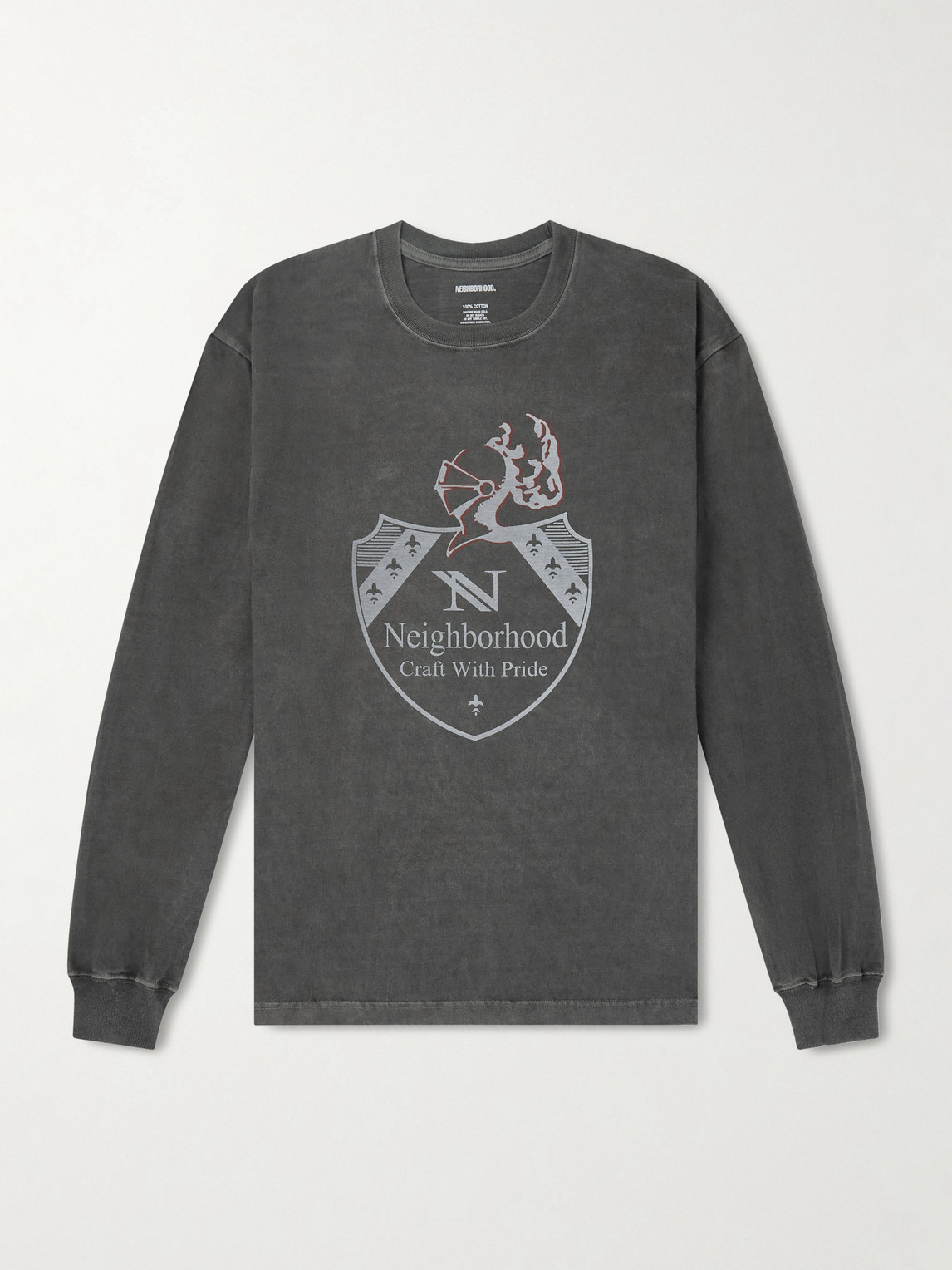 Neighborhood Logo-Print Pigment-Dyed Cotton-Jersey T-hirt - Men