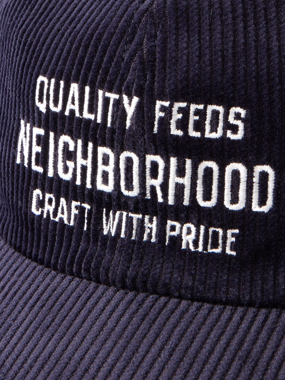 Neighborhood Logo-embroidered Cotton-corduroy Baseball Cap In Blue