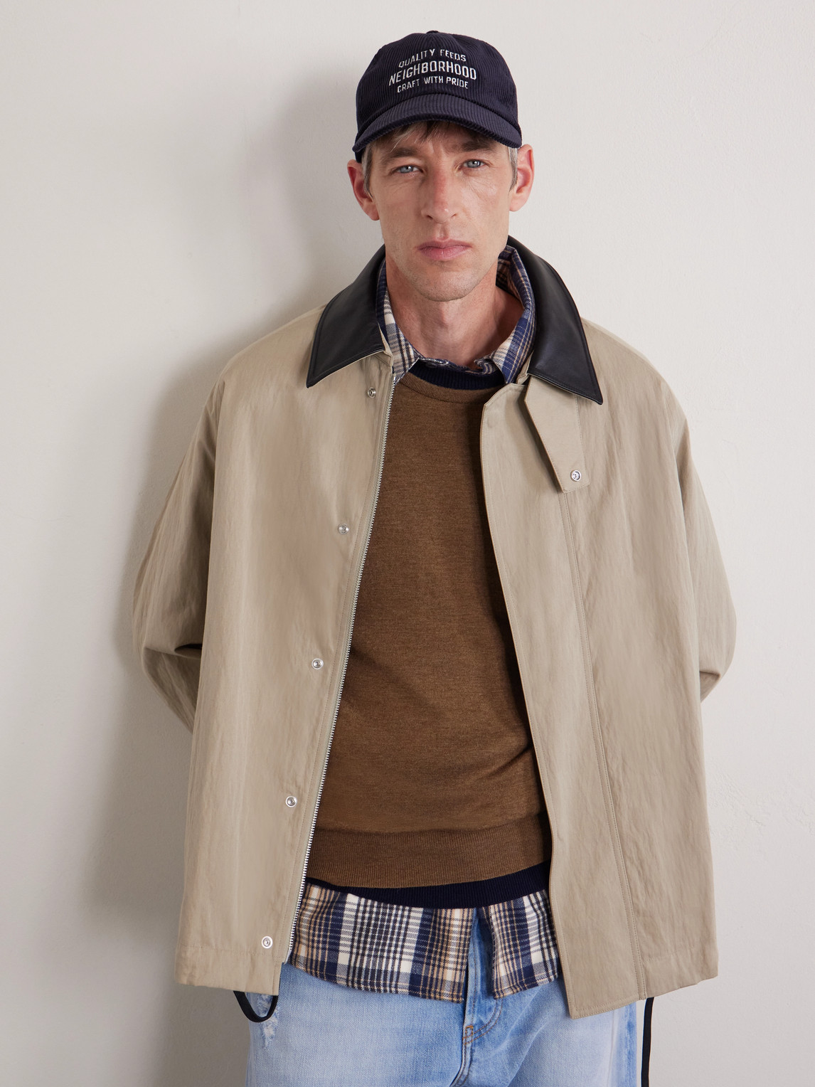 Neighborhood Logo-embroidered Cotton-corduroy Baseball Cap In Blue