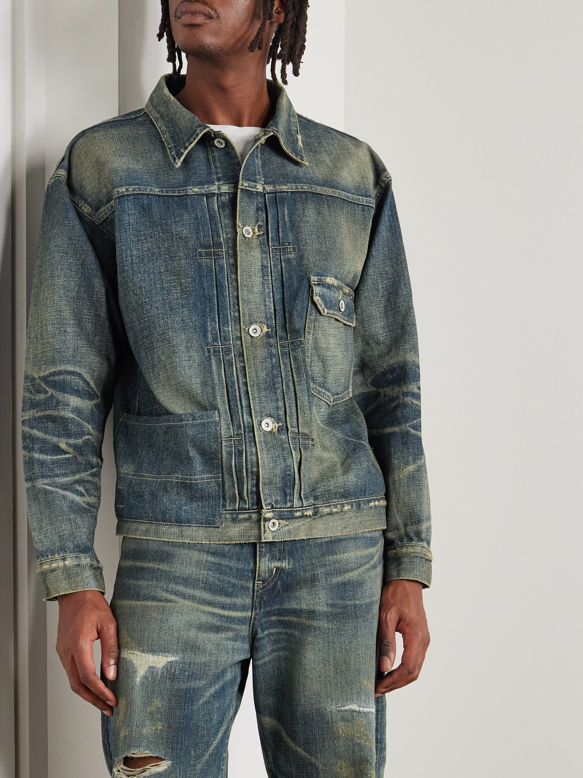 Neighborhood Men S Savage Denim Type-1 Jacket Indigo In Blue