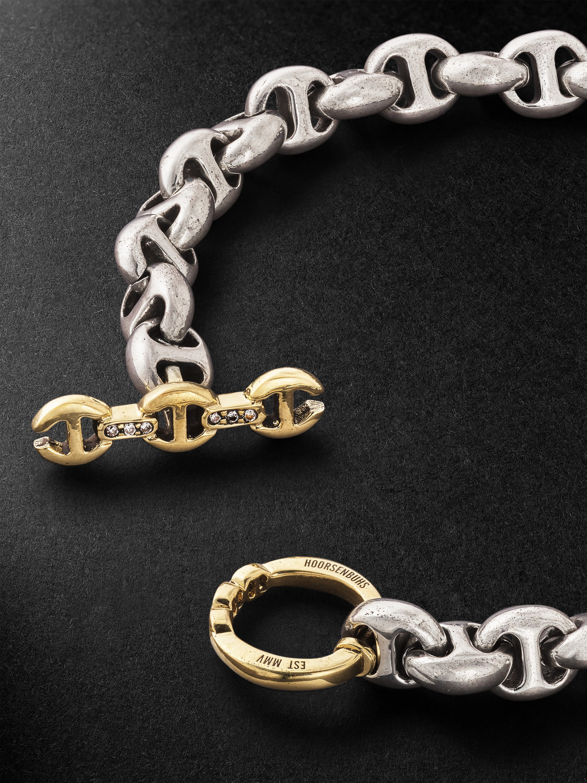 Hoorsenbuhs Open-link™ Sterling Silver Diamond Chain Bracelet In Silver