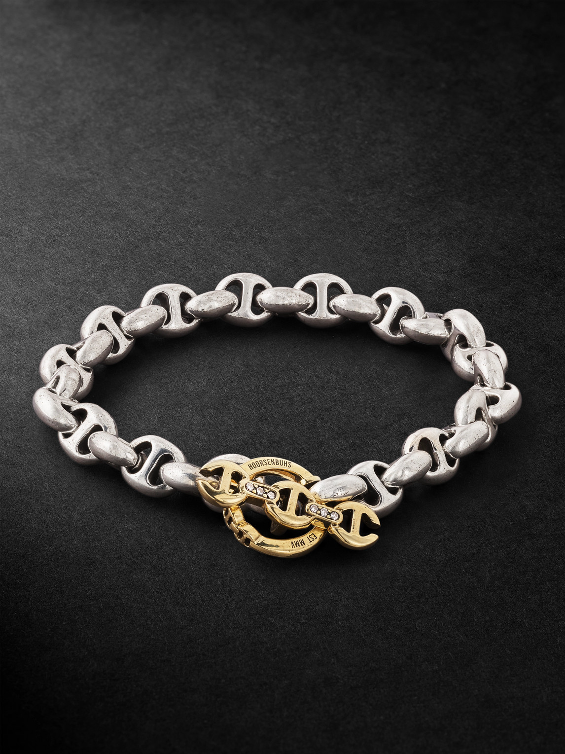 Hoorsenbuhs Open-link™ Sterling Silver Diamond Chain Bracelet In Metallic