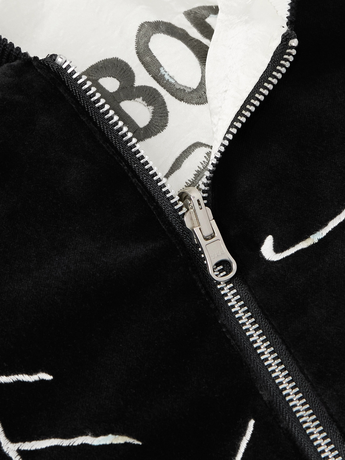  Neighborhood - Souvenir Reversible Embroidered Cotton-velvet And Satin Bomber Jacket - Men - Black - M 