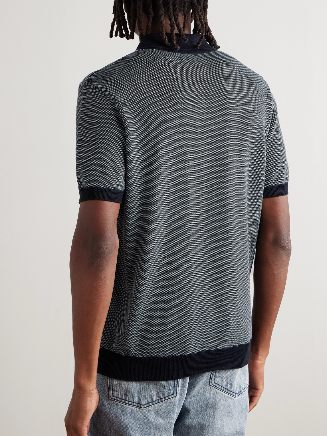 Mr P. - Honeycomb-Knit Organic Cotton Polo Shirt
