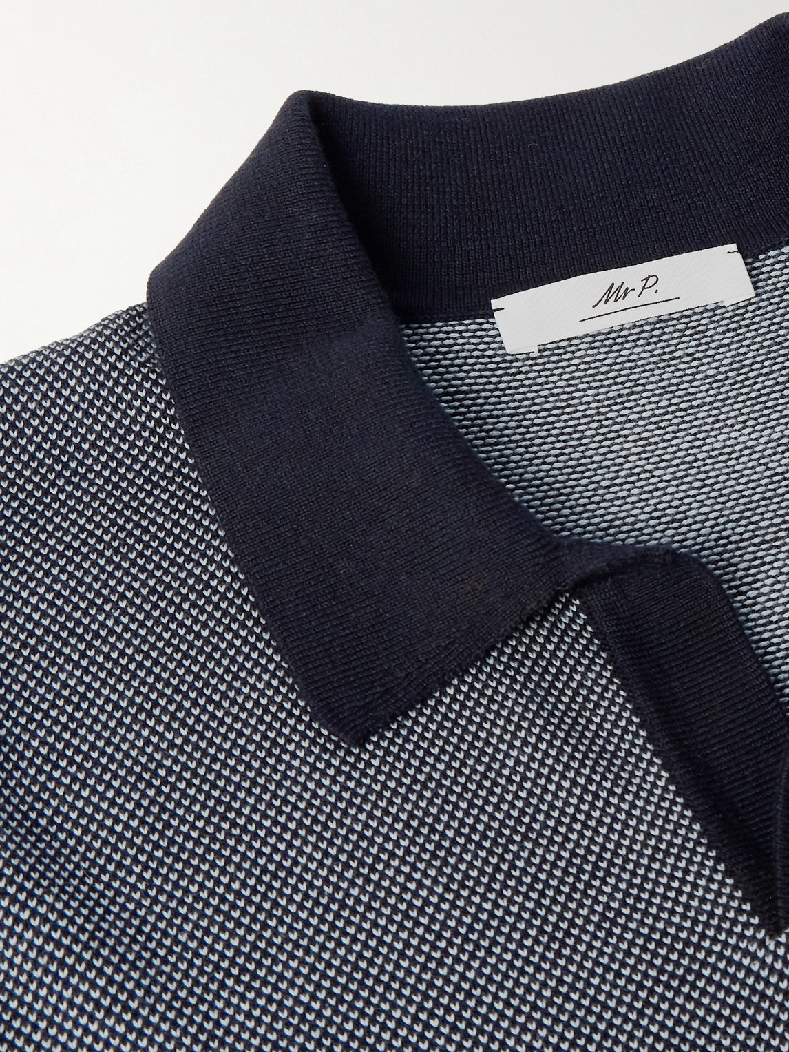 Mr P. - Honeycomb-Knit Organic Cotton Polo Shirt