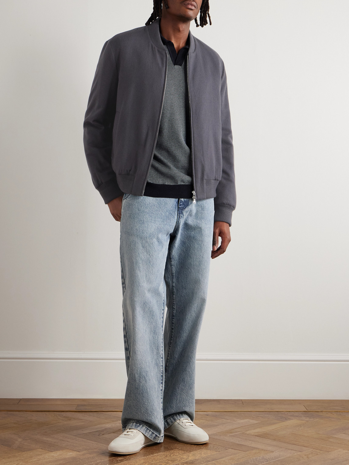 Mr P. - Honeycomb-Knit Organic Cotton Polo Shirt