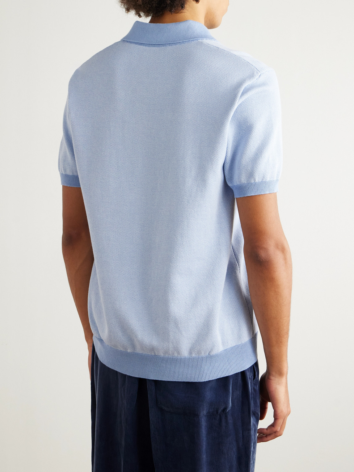 Mr P. - Honeycomb-Knit Organic Cotton Polo Shirt
