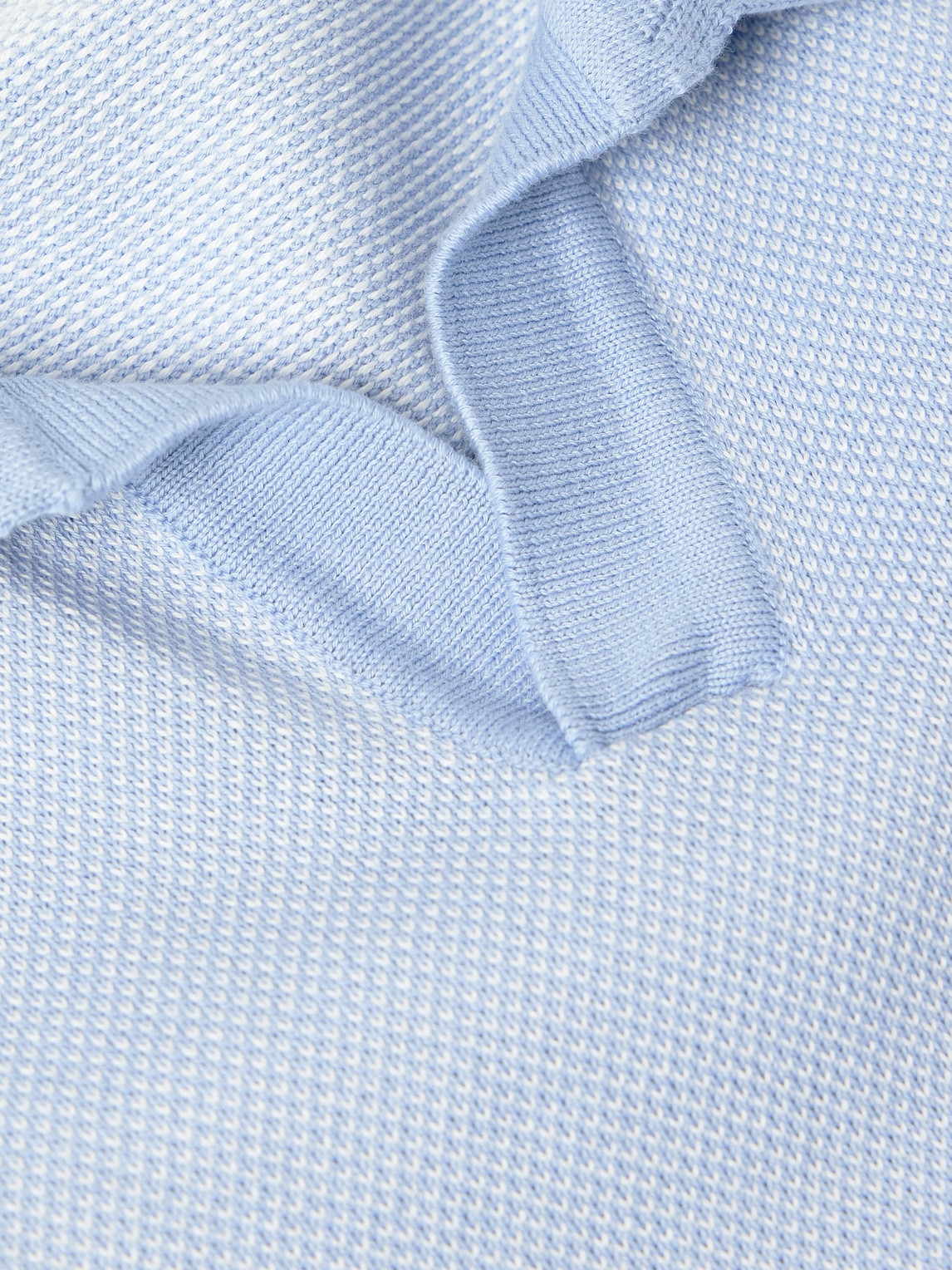 Mr P. - Honeycomb-Knit Organic Cotton Polo Shirt