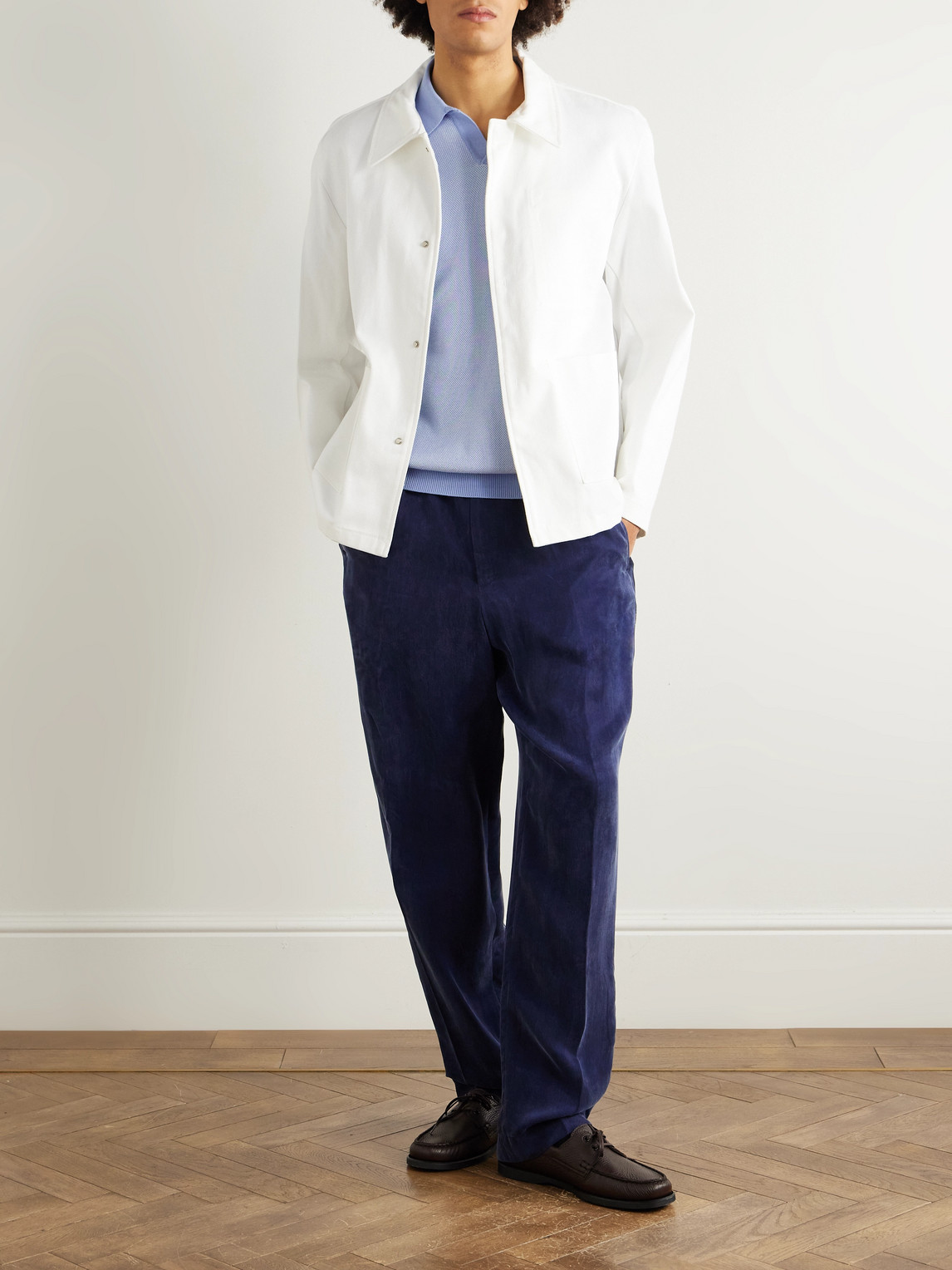 Mr P. - Honeycomb-Knit Organic Cotton Polo Shirt