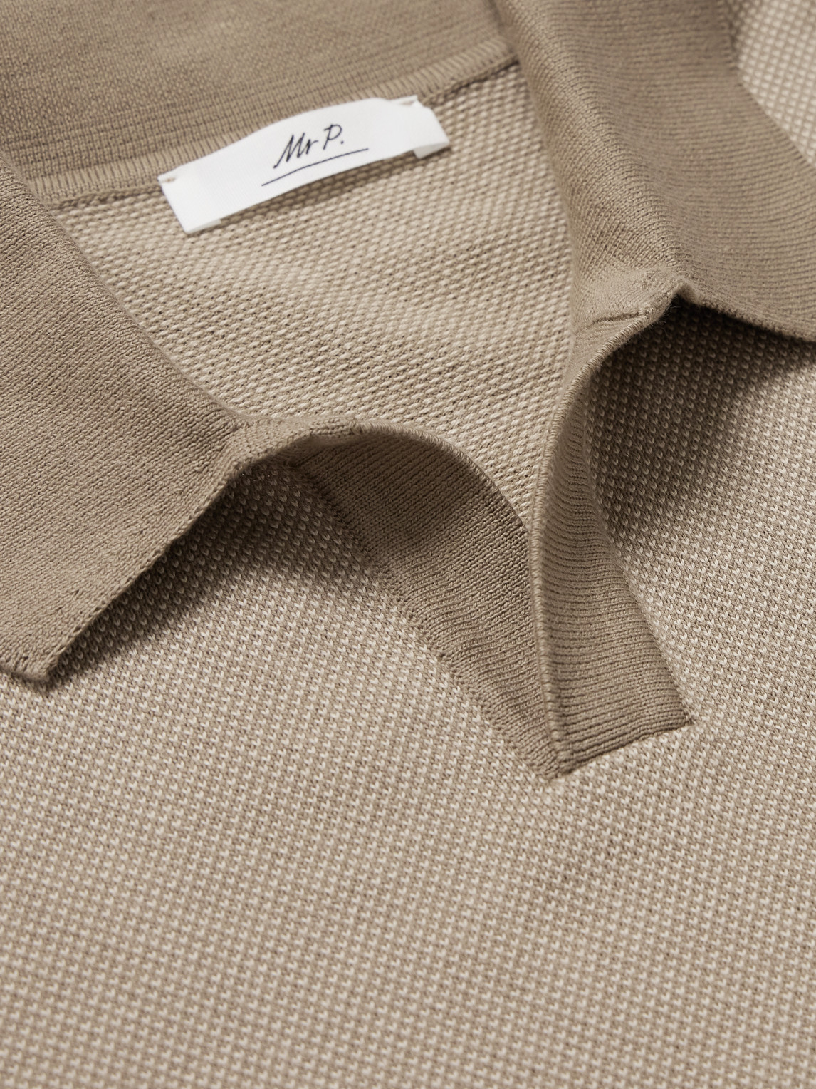 Mr P. - Honeycomb-Knit Organic Cotton Polo Shirt