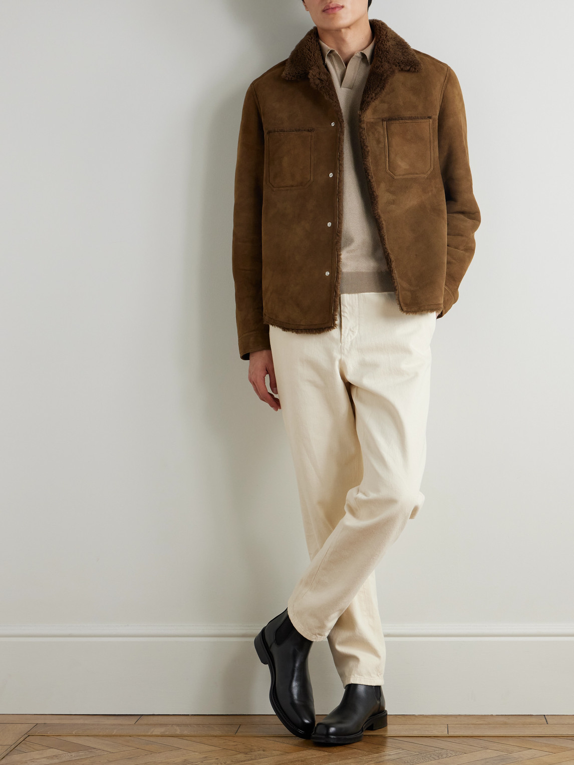 Mr P. - Honeycomb-Knit Organic Cotton Polo Shirt