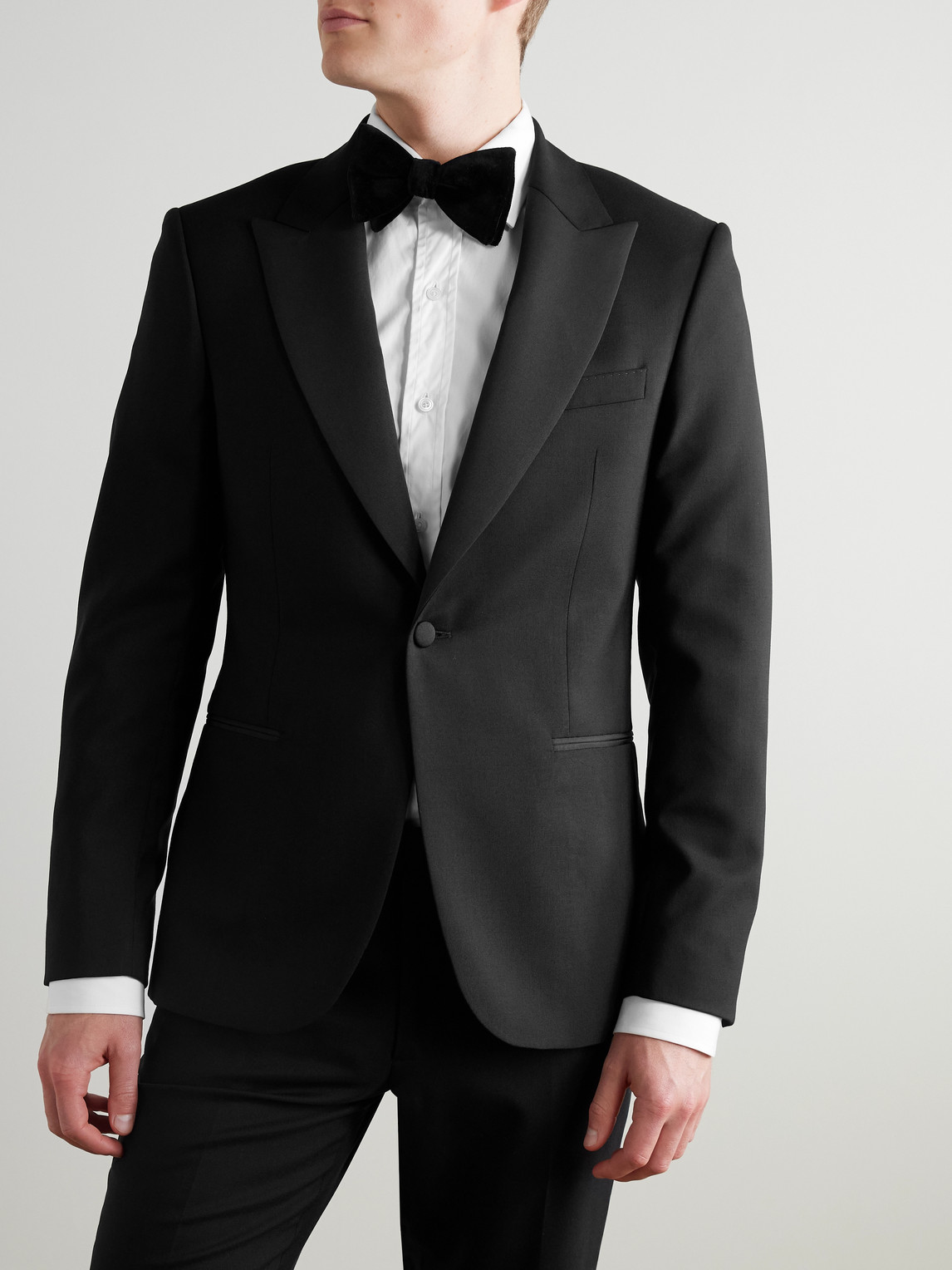 Mr P. - Slim-Fit Satin-Trimmed Wool Tuxedo Jacket