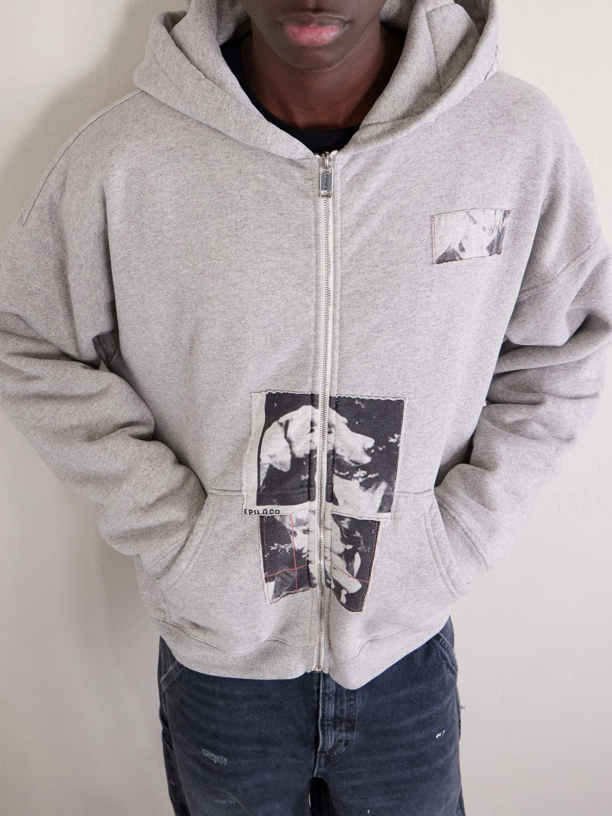 ENFANTS RICHES DÉPRIMÉS Appliquéd Cotton-Jersey Zip-Up Hoodie for ENFANTS RICHES DÉPRIMÉS Appliquéd Cotton-Jersey Zip-Up Hoodie for