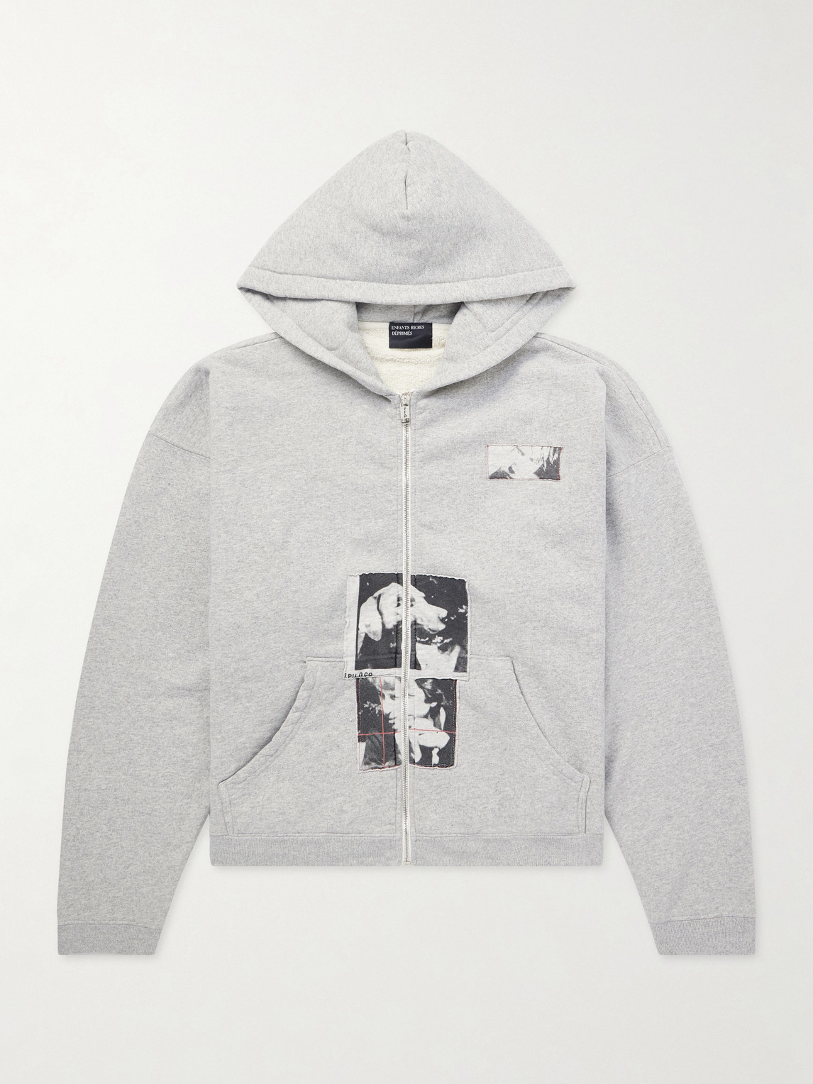 Enfants Riches Déprimés Appliquéd Cotton-Jersey Zip-Up Hoodieen