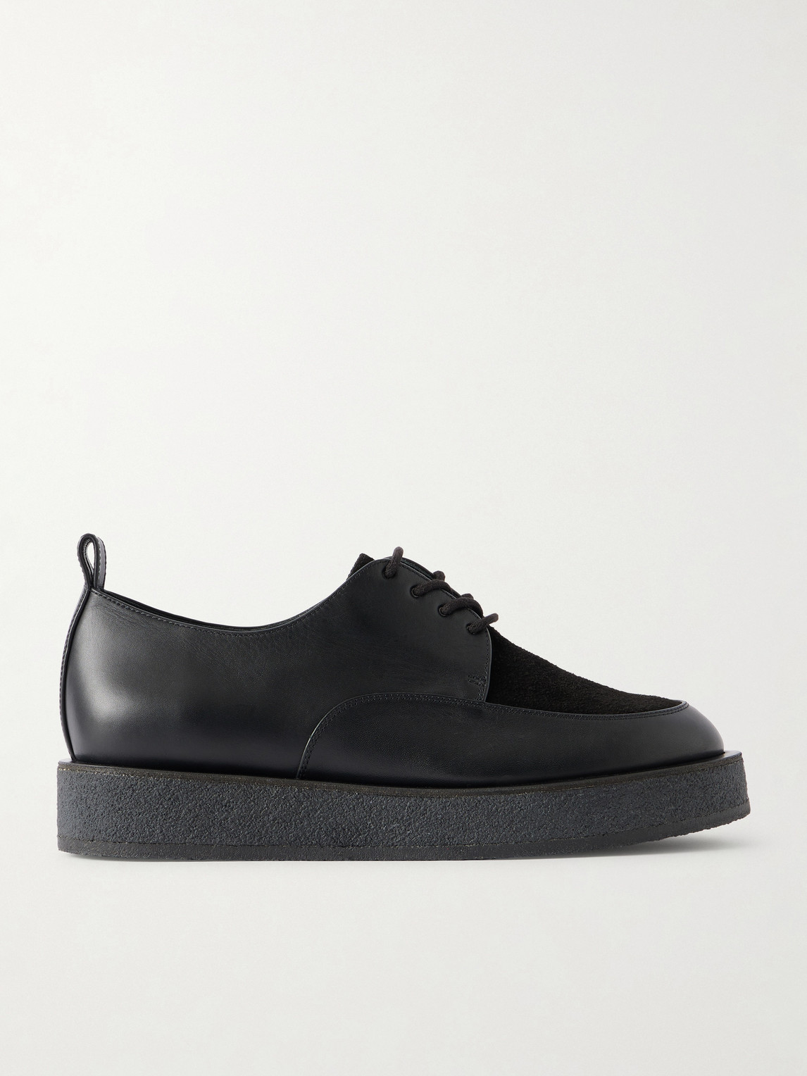 Sleeper Suede-Trimmed Leather Derby Shoes