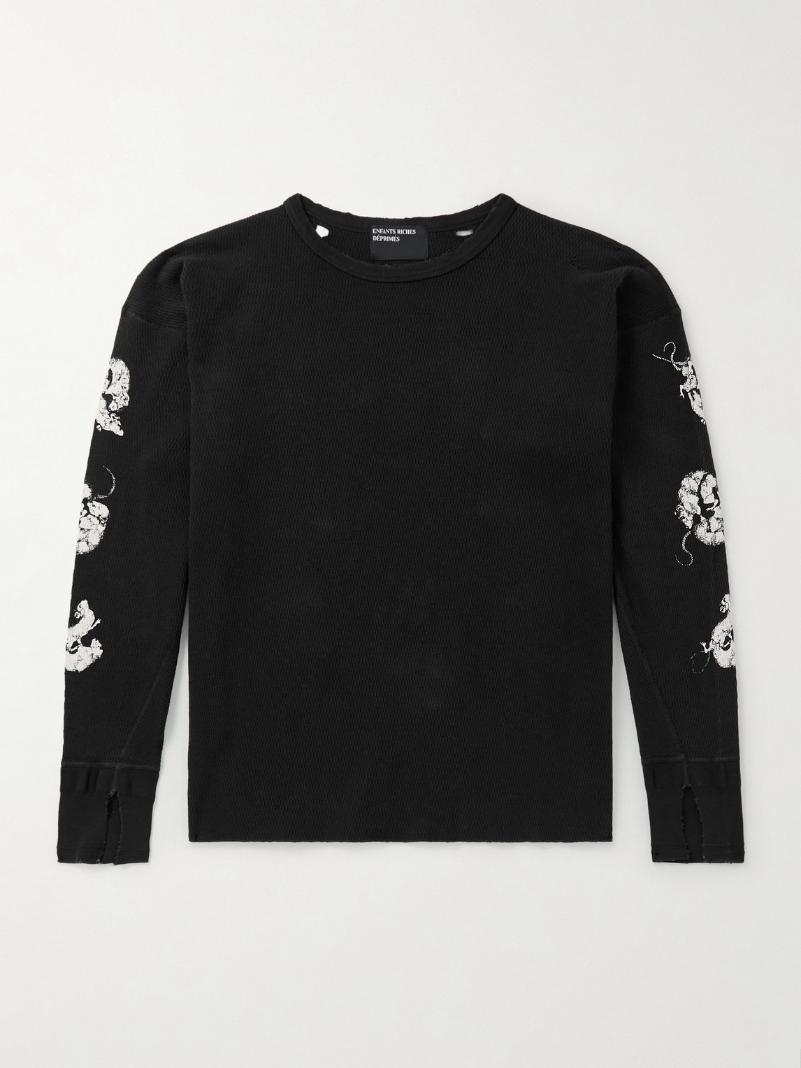 Enfants Riches Déprimés Rats Breed Cropped Distressed Printed Cotton T-Shirten