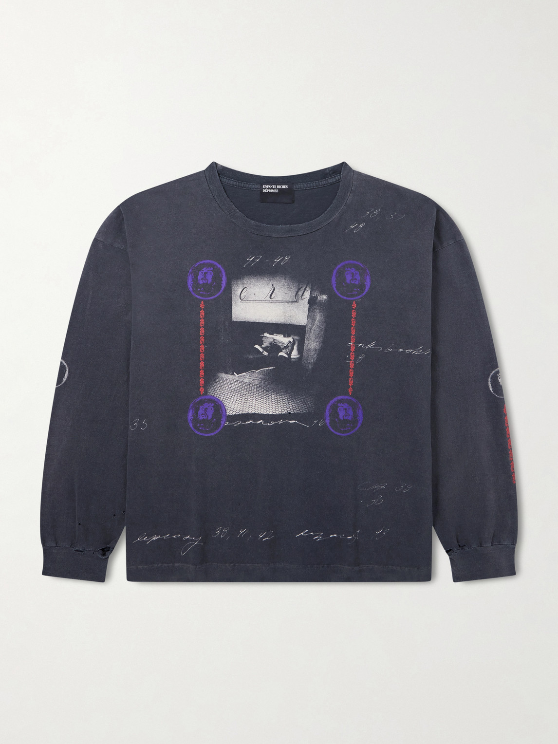 Enfants Riches Déprimés Bathroom Stall Distressed Printed Cotton-Jersey T-Shirt - Men