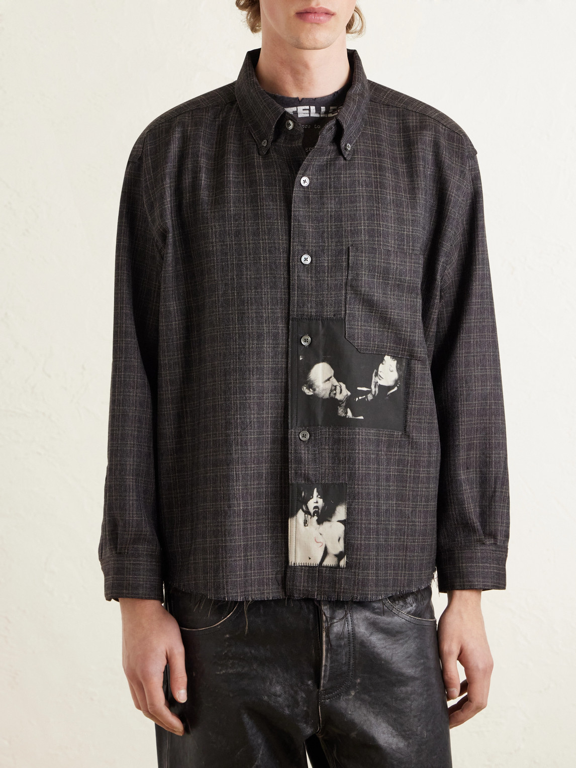  Enfants Riches Déprimés - Assemblage Button-down Collar Frayed Checked Virgin Wool-flannel Shirt - Men - Gray - Xl 