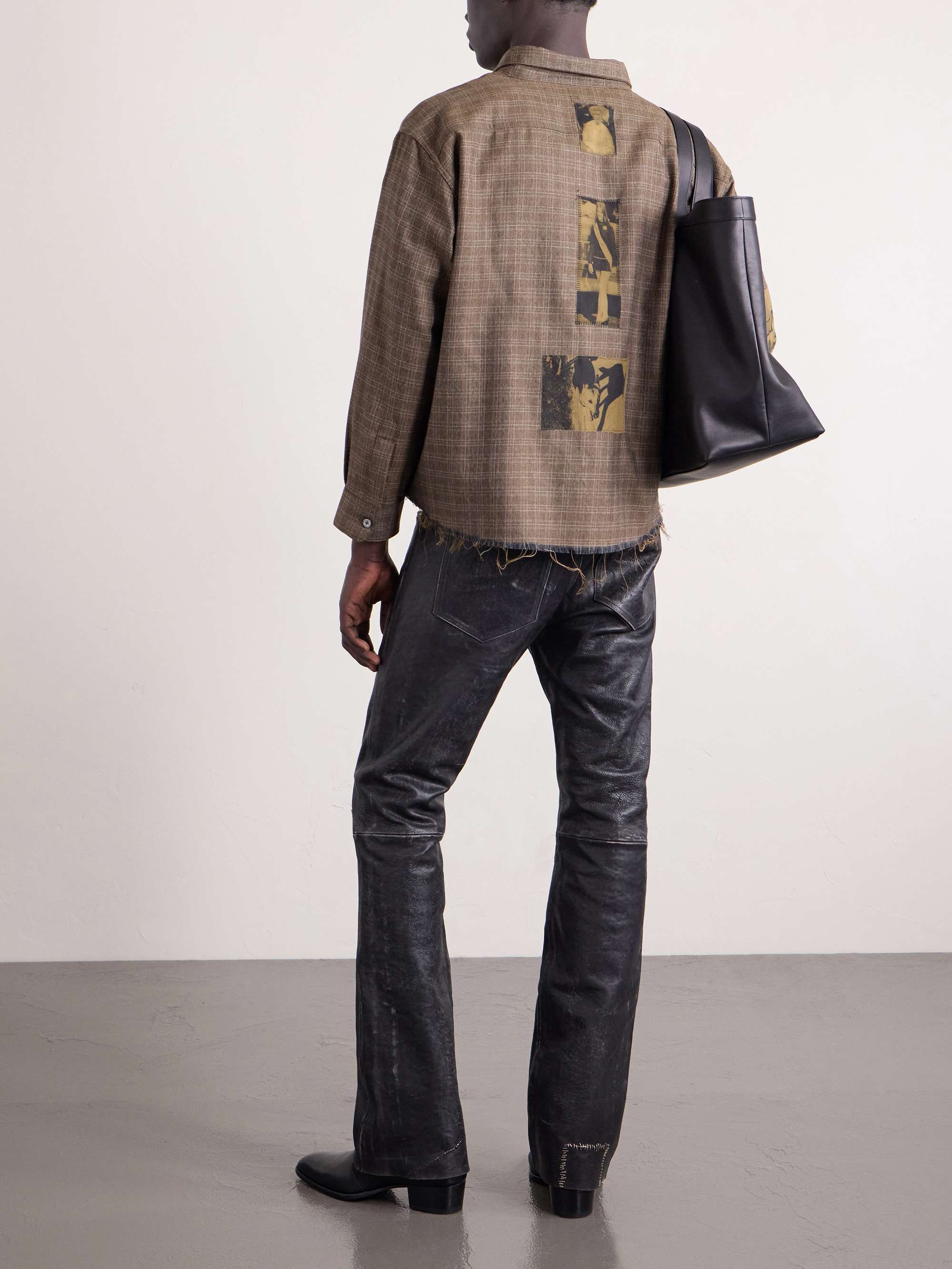 ENFANTS RICHES DÉPRIMÉS Assemblage Frayed Appliquéd Checked Wool