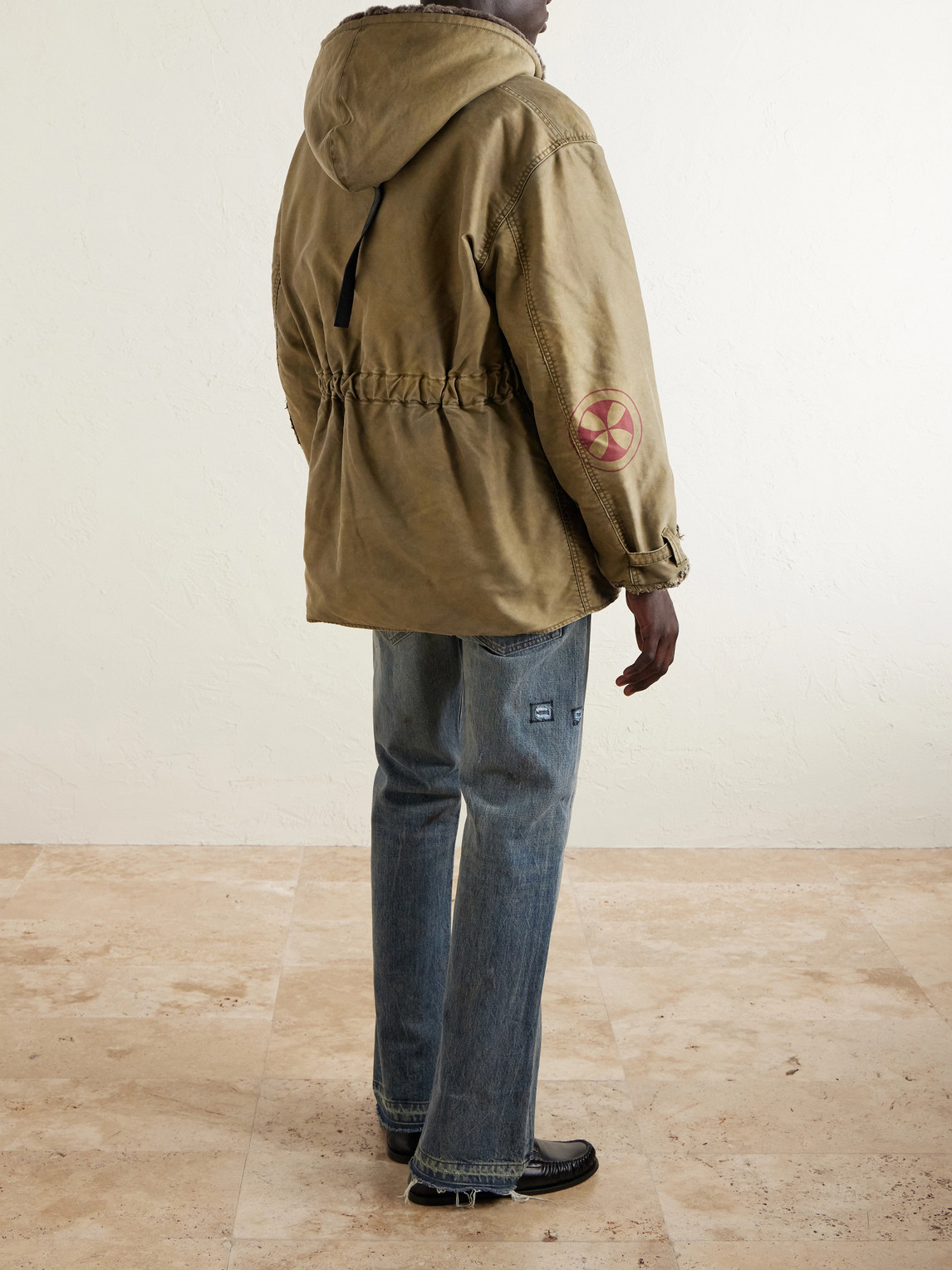  Enfants Riches Déprimés - Vienna Appliquéd Shearling-trimmed Padded Cotton-sateen Hooded Parka - Men - Green - S 
