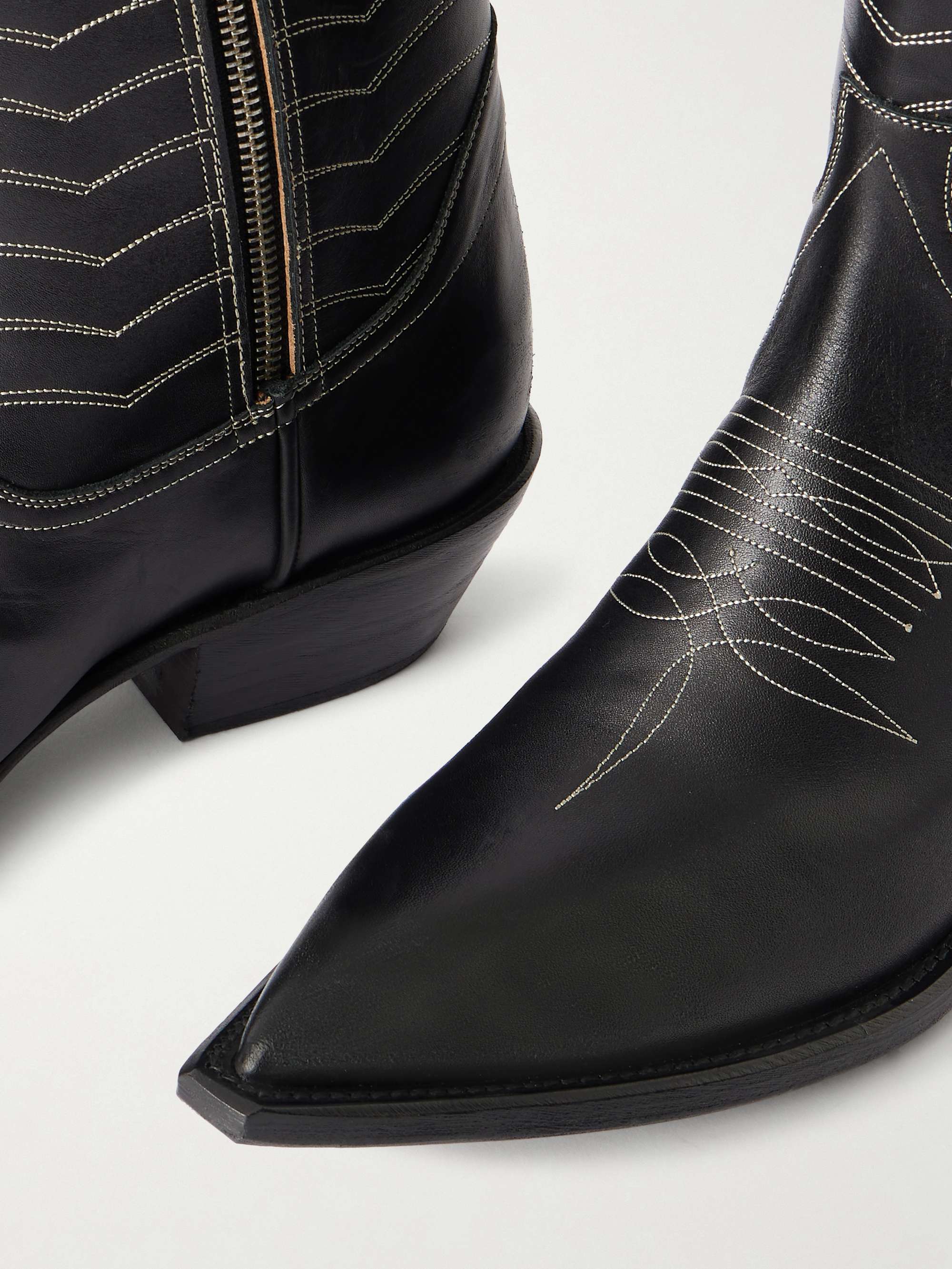 ENFANTS RICHES DÉPRIMÉS Split Ends Embroidered Leather Ankle Boots