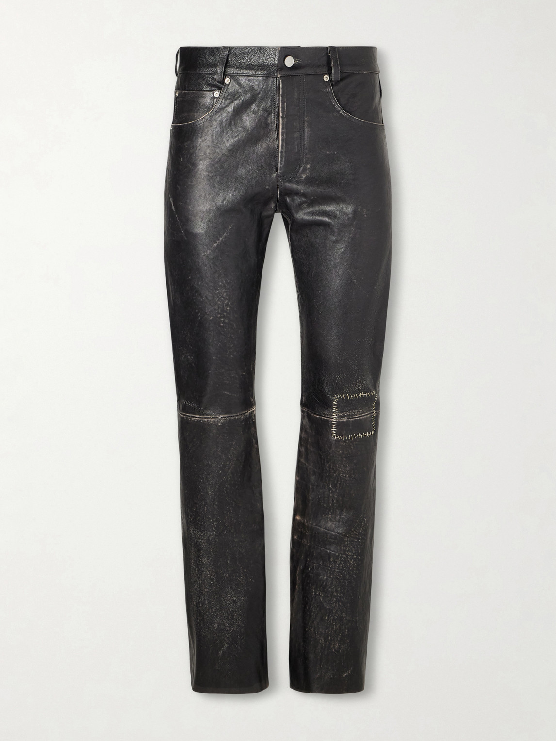 Enfants Riches Déprimés Slim-Fit Flared Crust Leather Trousers - Men