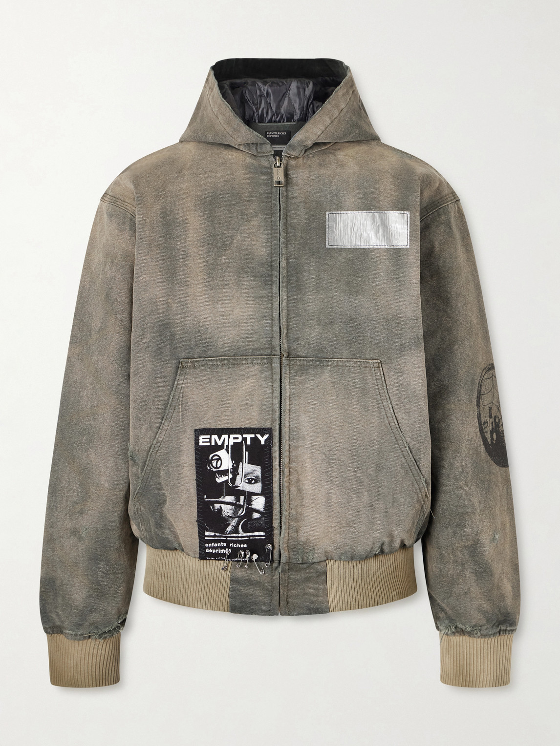 Enfants Riches Déprimés War tarted Appliquéd Cotton-Canvas Hooded Jacket - Men