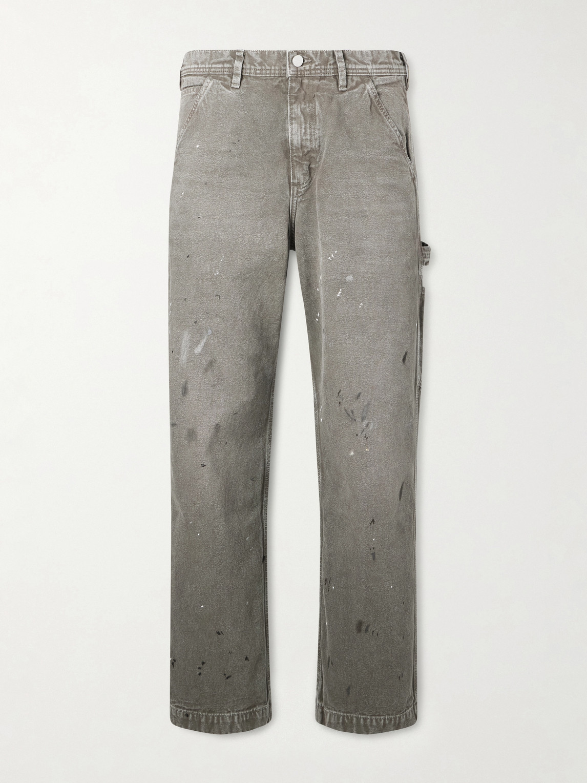 Enfants Riches Deprimes Straight-leg Paint-splattered Cotton-canvas Trousers In Black