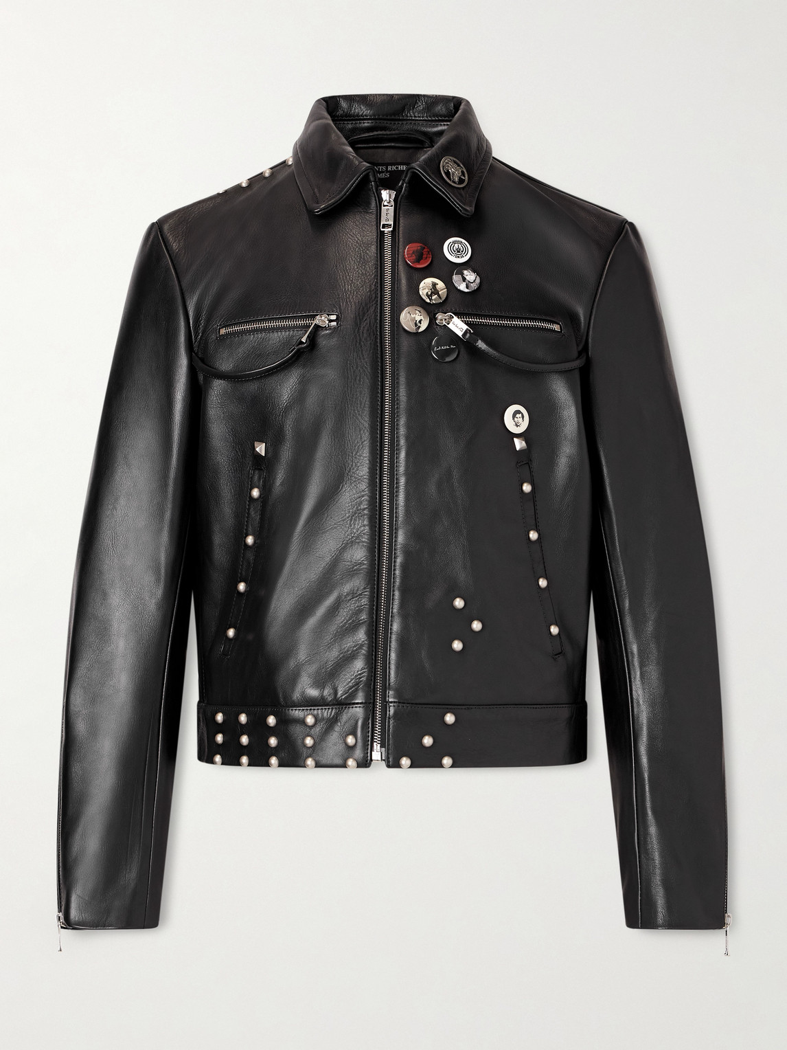 Enfants Riches Déprimés Sid Cropped Studded Embellished Leather Jacketen