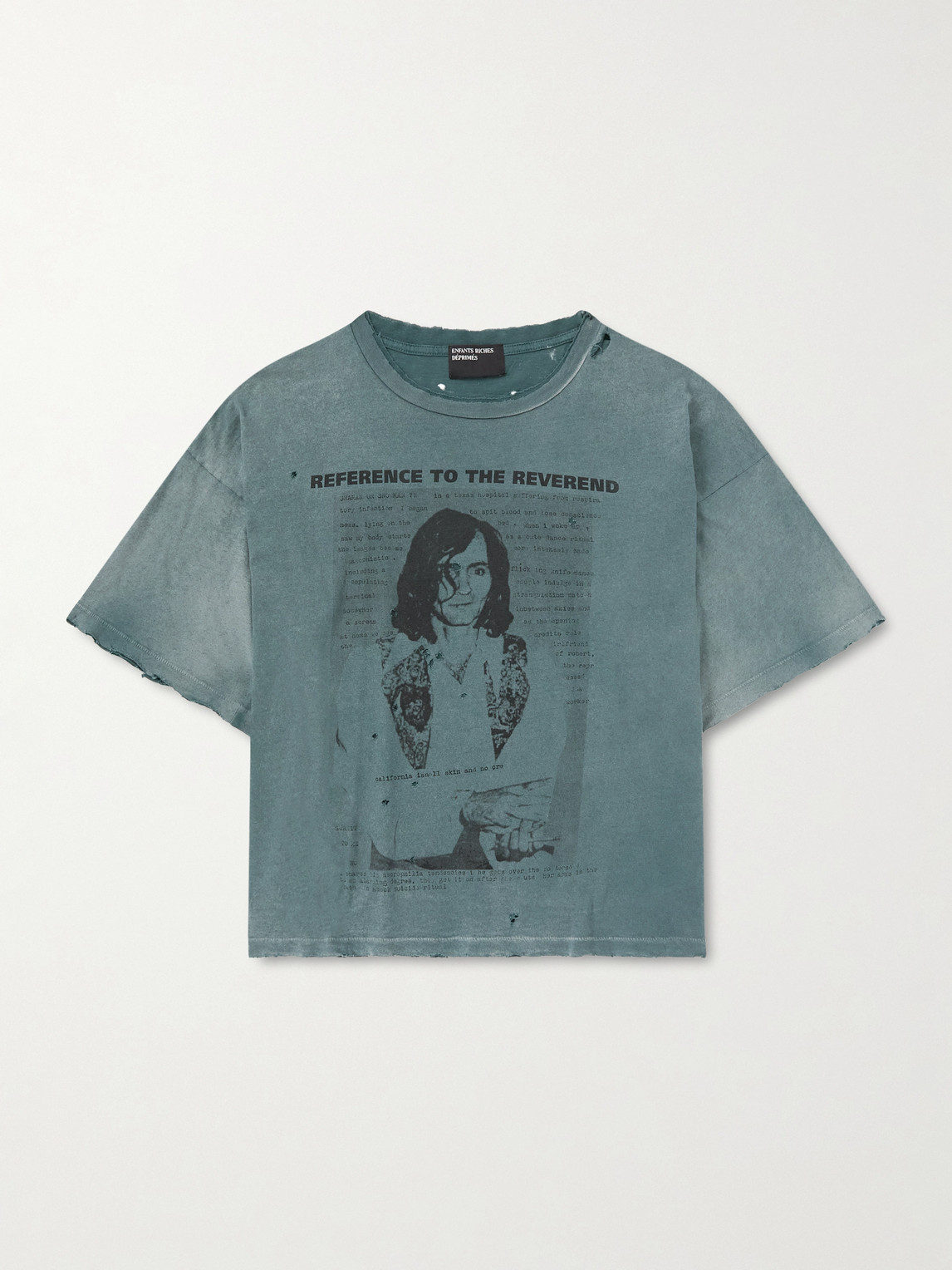 Enfants Riches Déprimés Reverend Printed Distressed Cotton-Jersey T-Shirt - Men