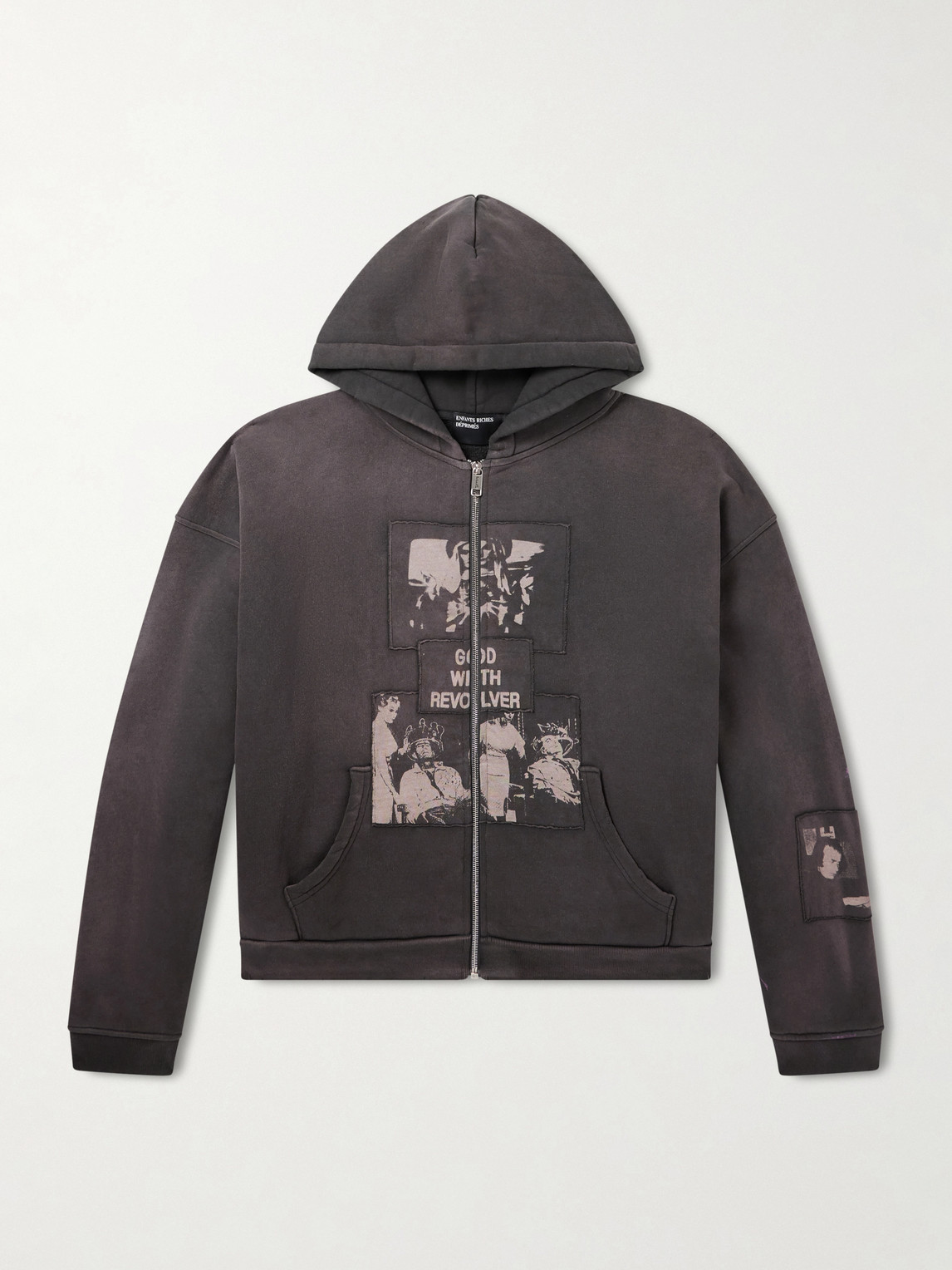 Enfants Riches Déprimés God With Revolver Printed Cotton-Jersey Zip-Up Hoodieen