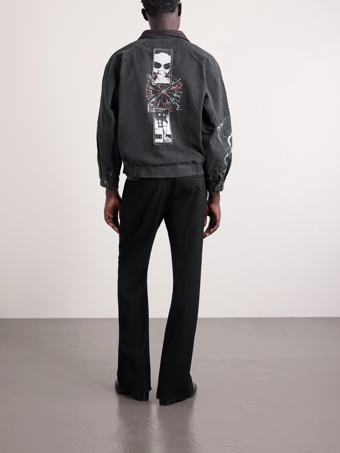  Enfants Riches Déprimés - Constructivist Logo-embroidered Leather-trimmed Cotton-canvas Jacket - Men - Black - S 