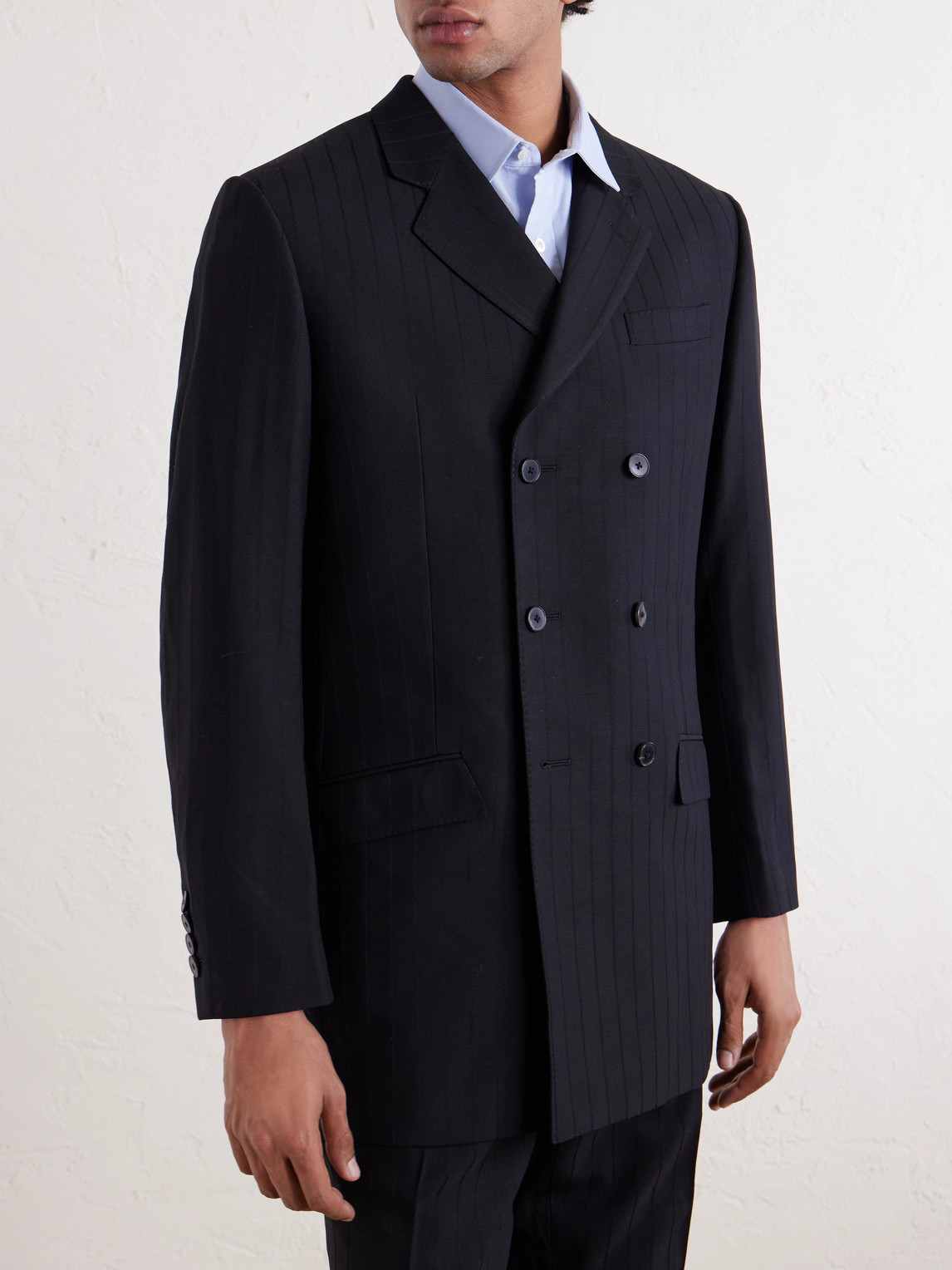  Enfants Riches Déprimés - The Pierre Doubled-breasted Pinstriped Virgin Wool-twill Blazer - Men - Black - It 48 