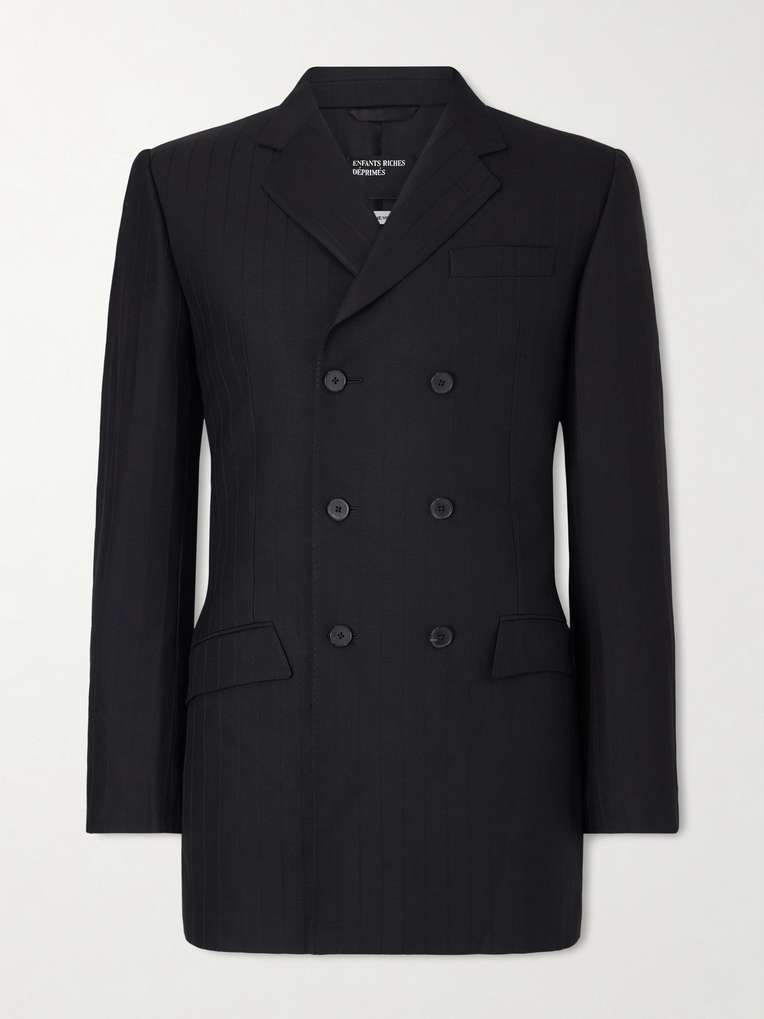 ENFANTS RICHES DÉPRIMÉS The Pierre Doubled-Breasted Pinstriped Virgin Wool-Twill Blazer