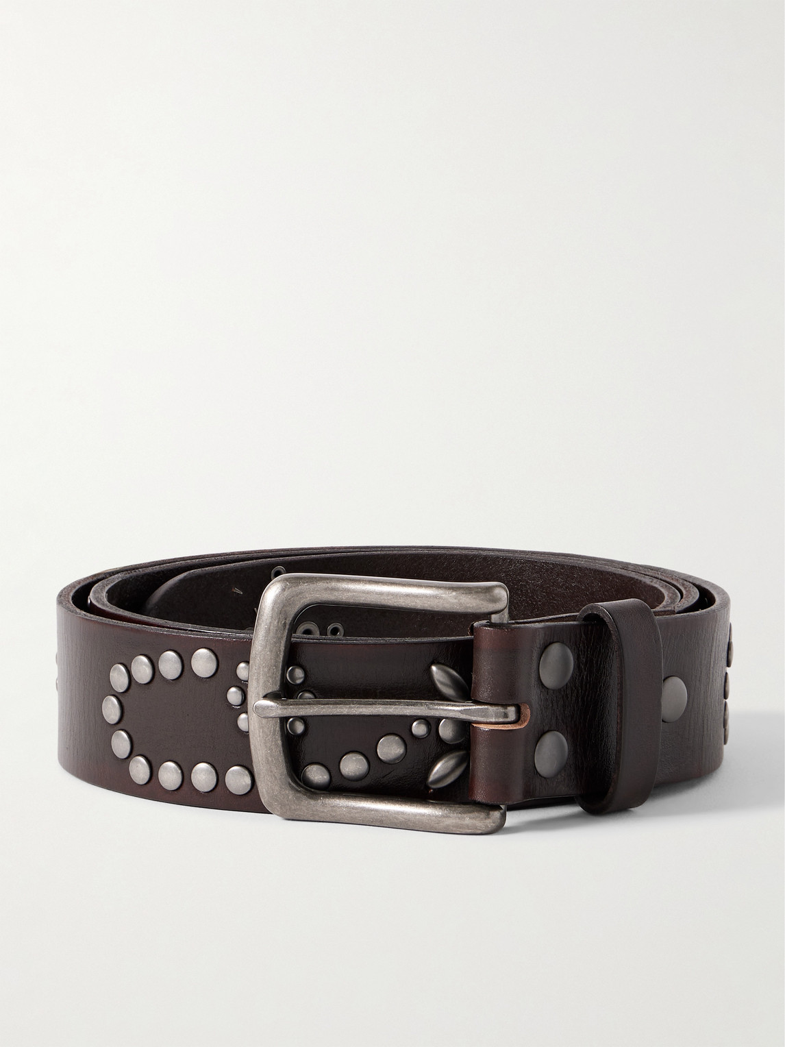 Corridor 3.5cm Studded Leather Belt - Men