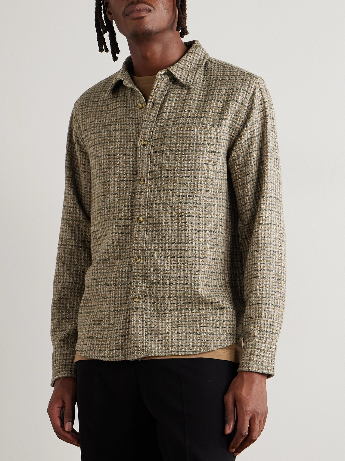 Corridor Moonrock Checked Cotton Shirt In Brown