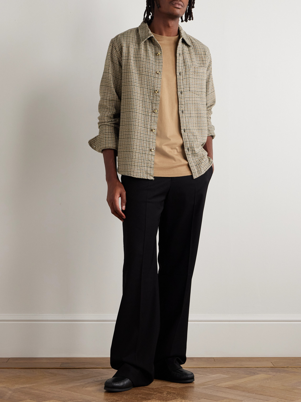 Corridor Moonrock Checked Cotton Shirt In Brown