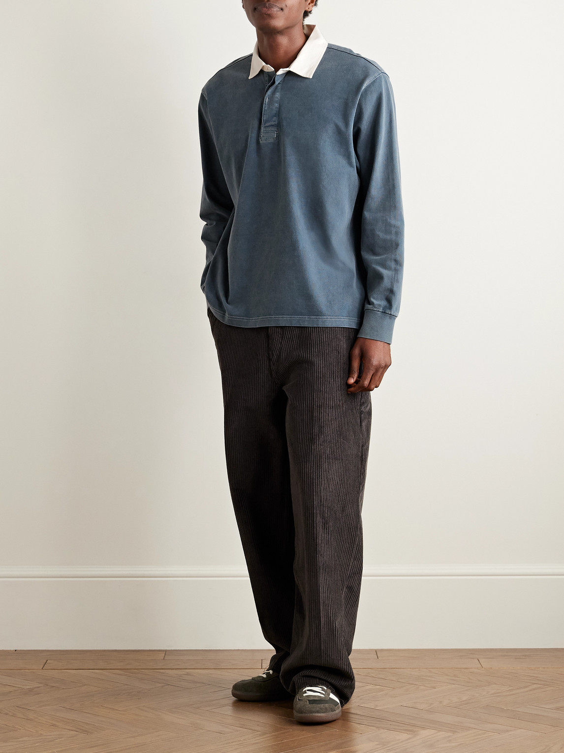 Corridor Rugby Cotton-jersey Polo Shirt In Blue