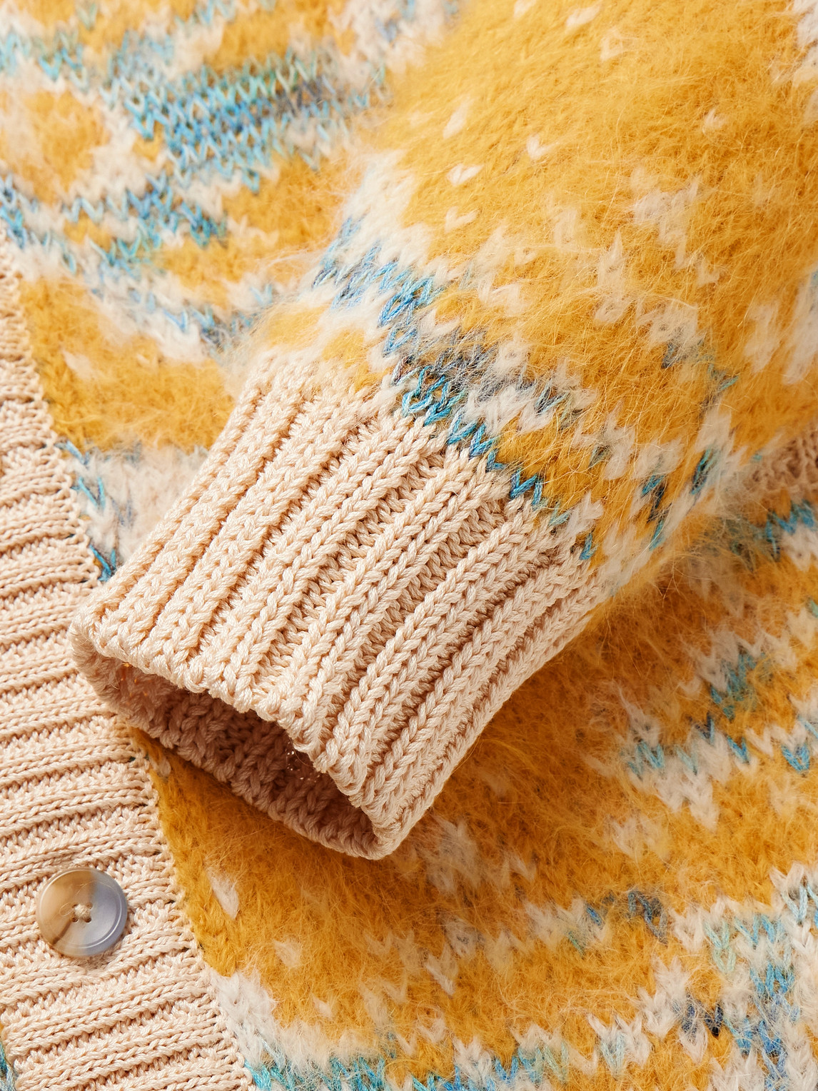 Corridor Jacquard-knit Cotton-blend Cardigan In Orange