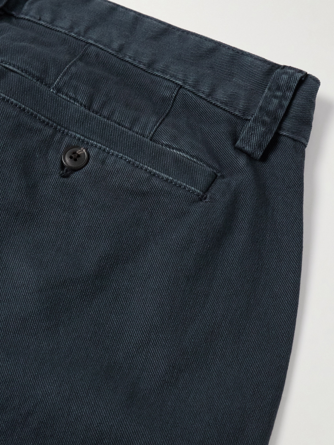 Corridor Straight-leg Garment-dyed Stretch-cotton Twill Trousers In Blue