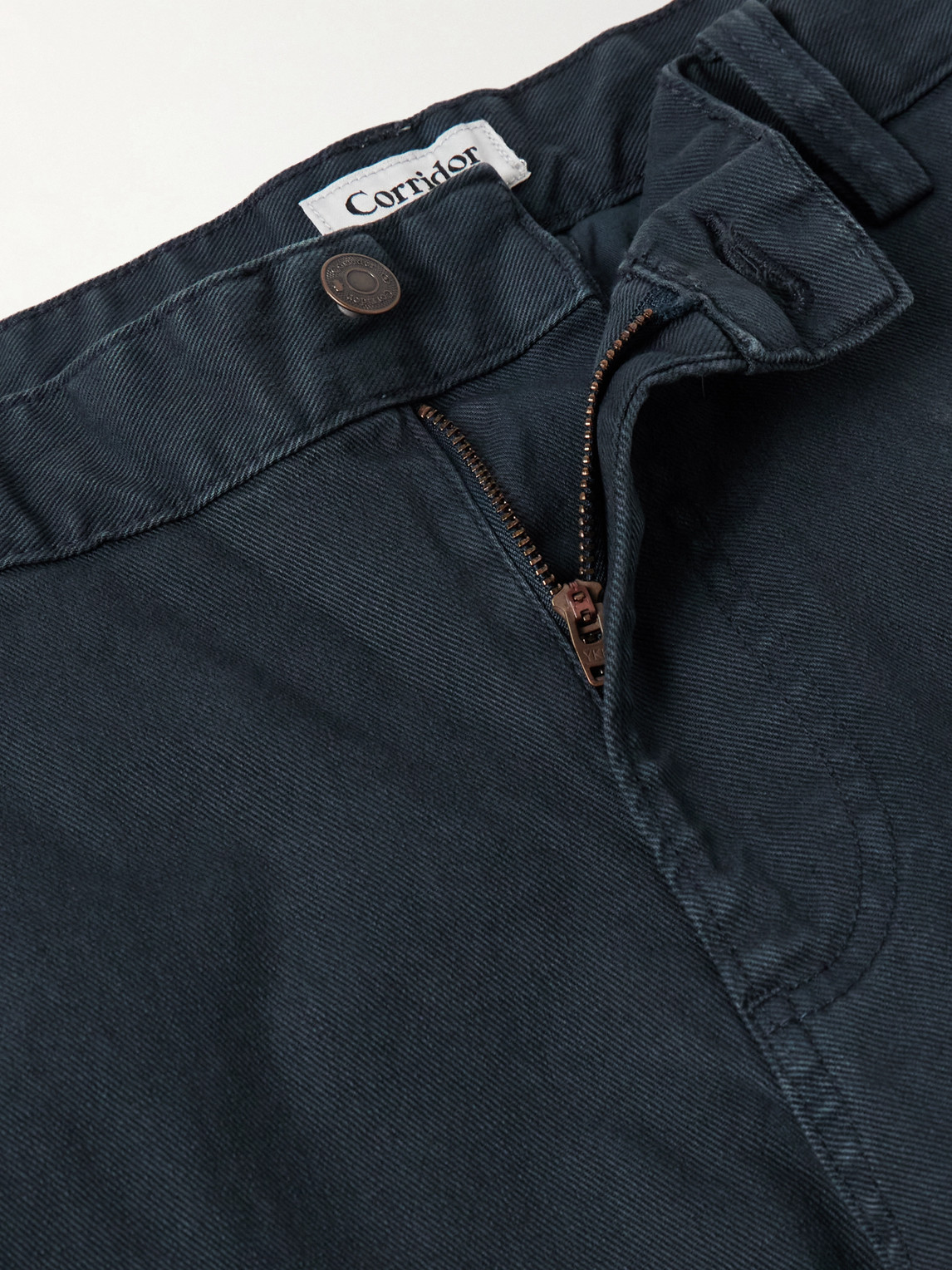 Corridor Straight-leg Garment-dyed Stretch-cotton Twill Trousers In Blue
