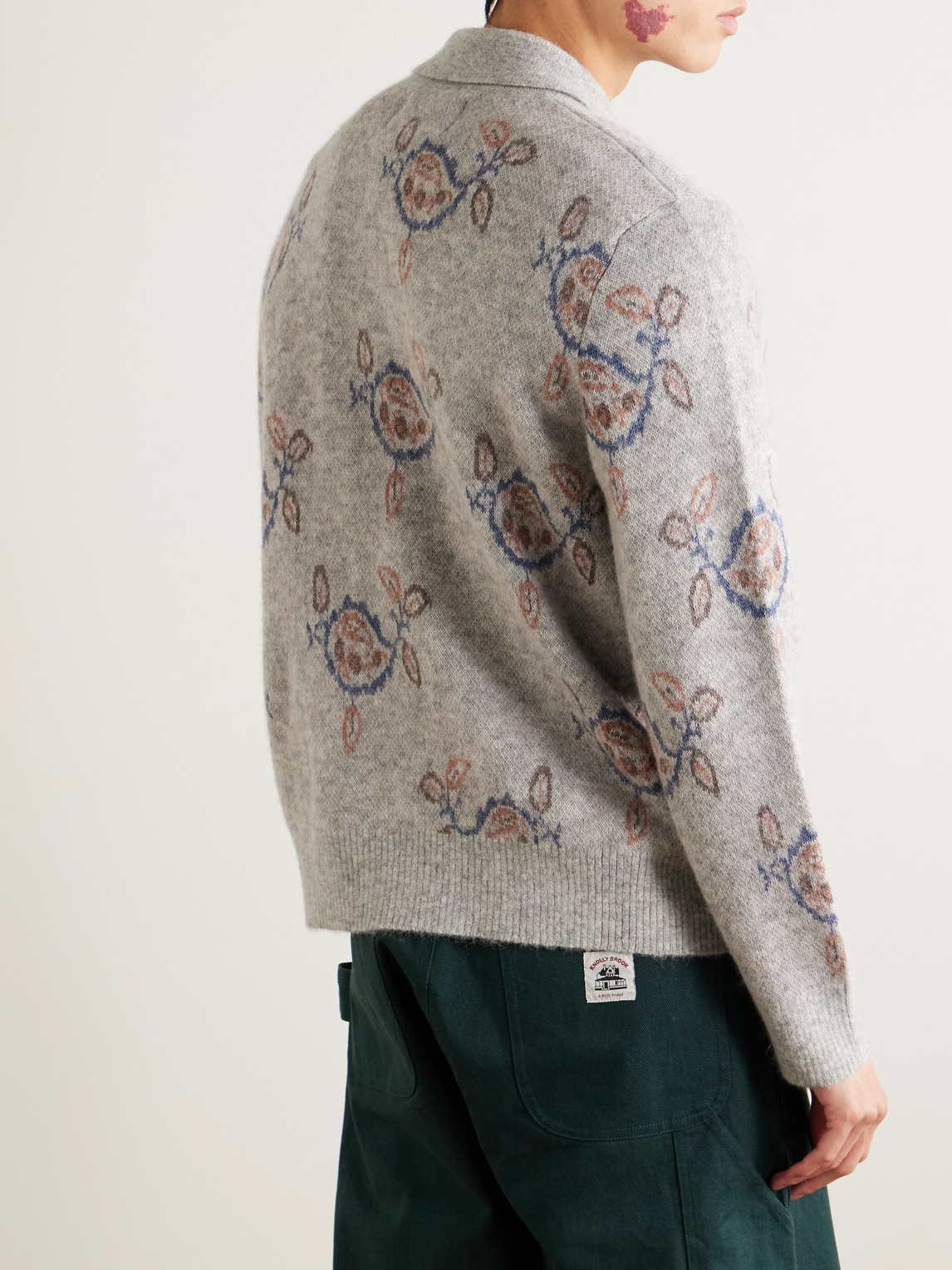 Corridor Maya Jacquard-knit Baby Alpaca-blend Polo Sweater In Multi