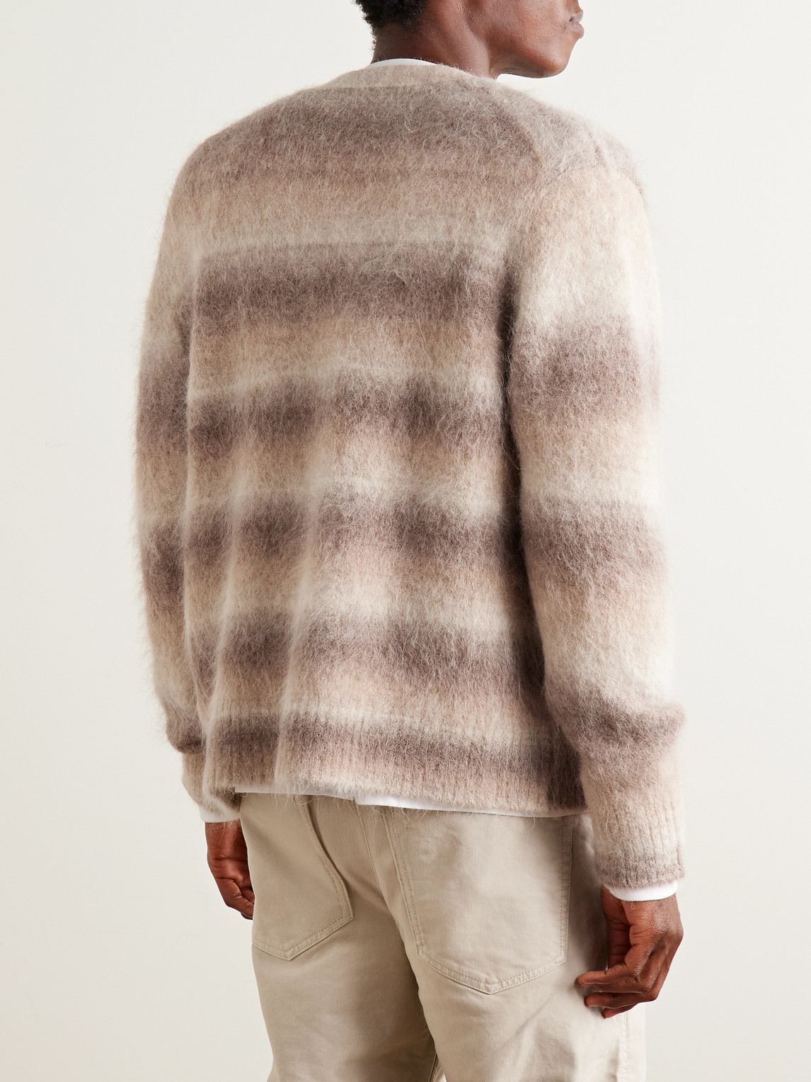 Corridor Striped Brushed Alpaca-blend Cardigan In Multi