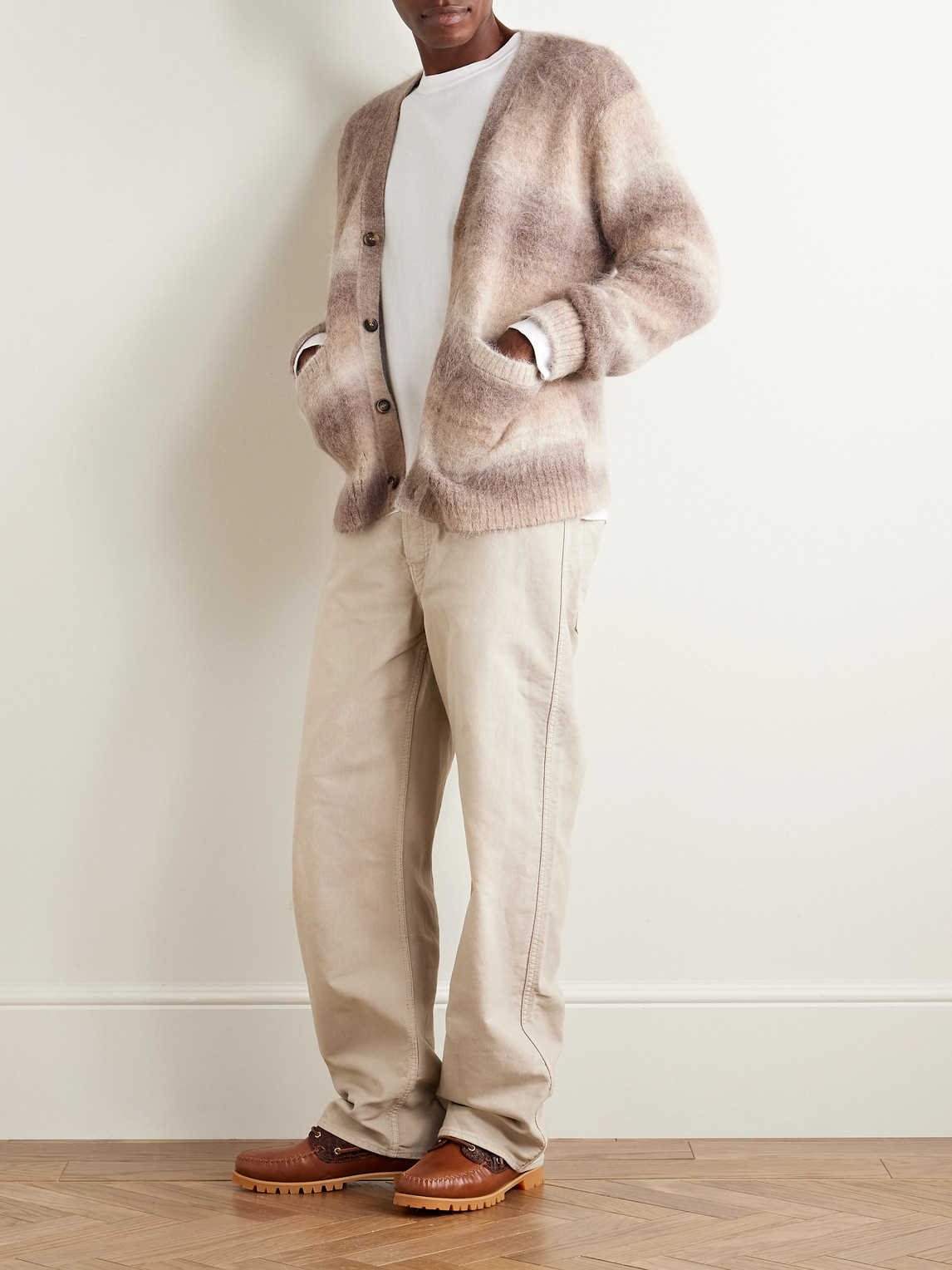 Corridor Striped Brushed Alpaca-blend Cardigan In Multi