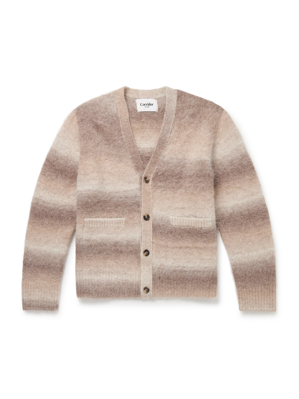 Corridor Striped Brushed Alpaca-blend Cardigan In Multi