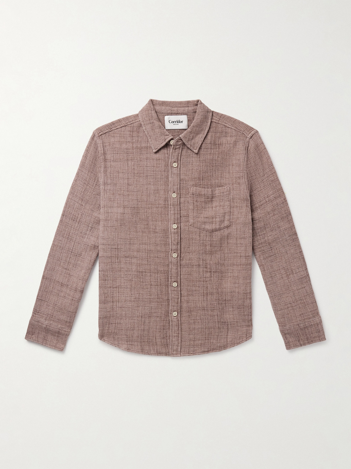 Corridor Waffle-Knit Cotton Shirt - Men