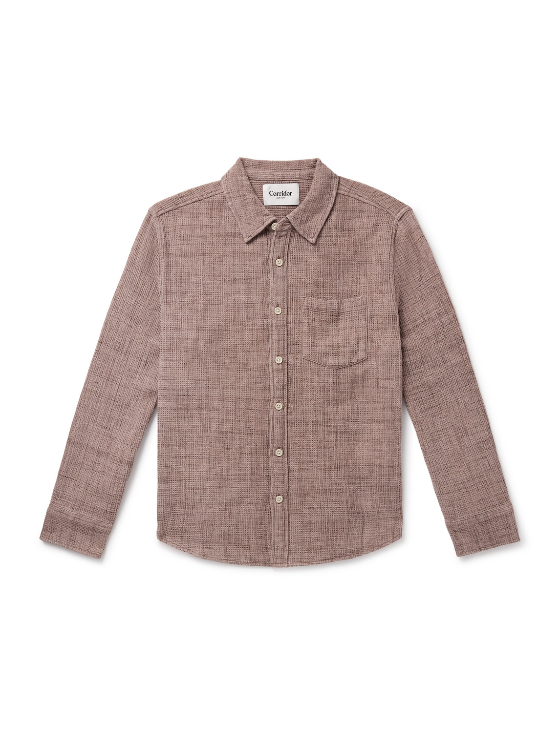 Corridor Waffle-knit Cotton Shirt In Pink