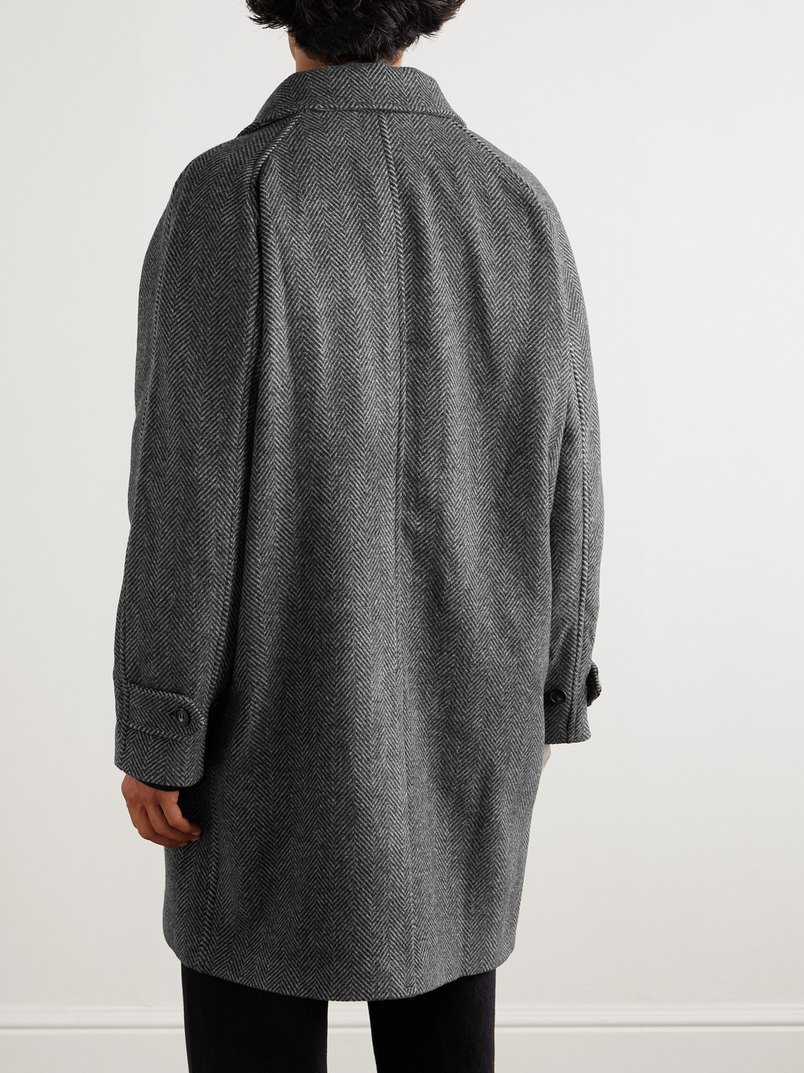 Corridor Herringbone Wool Coat In Gray