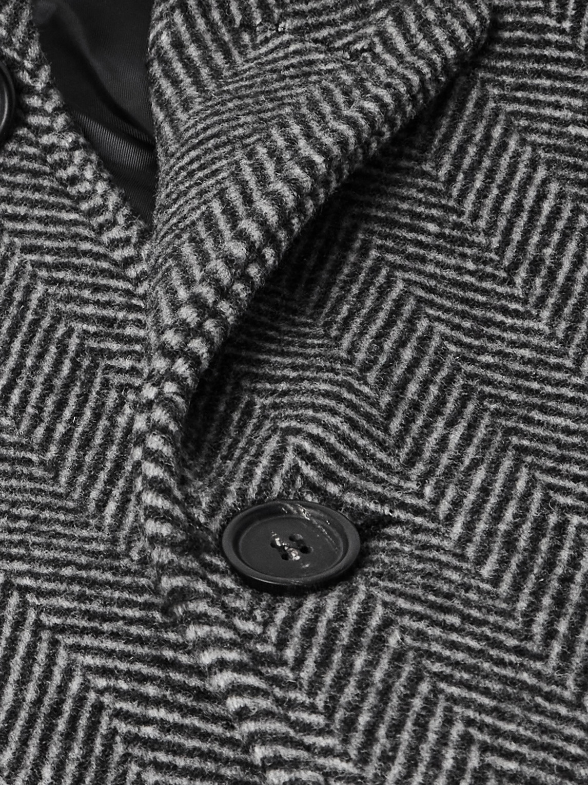 Corridor Herringbone Wool Coat In Gray