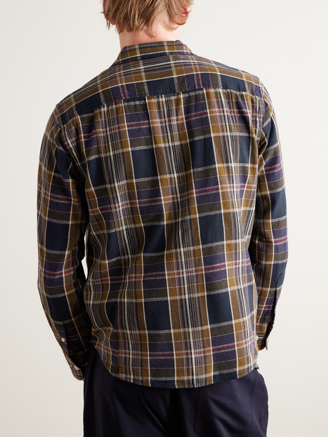 Corridor Tea Tree Checked Cotton Shirt In Blue